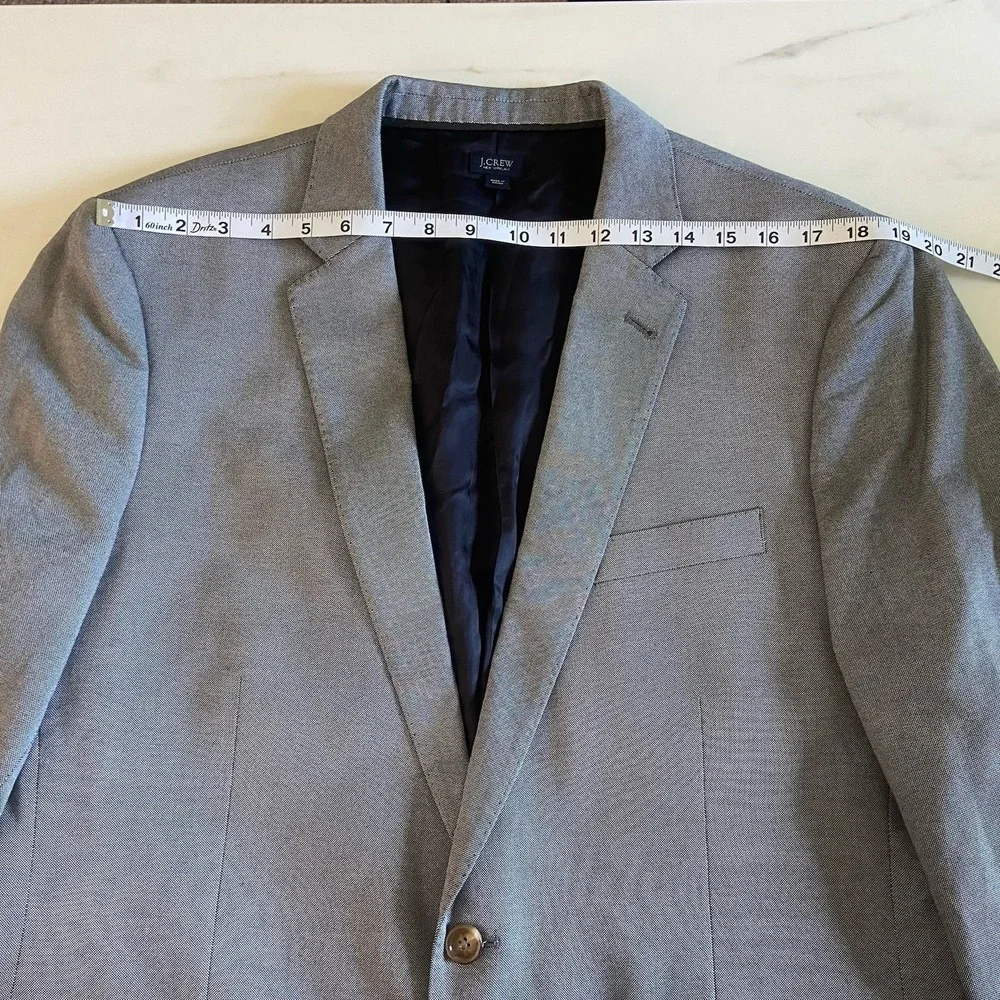 J‎ Crew Ludlow Cotton Sport Coat Blazer 44R Mens Gray Two Button Suit Jacket
